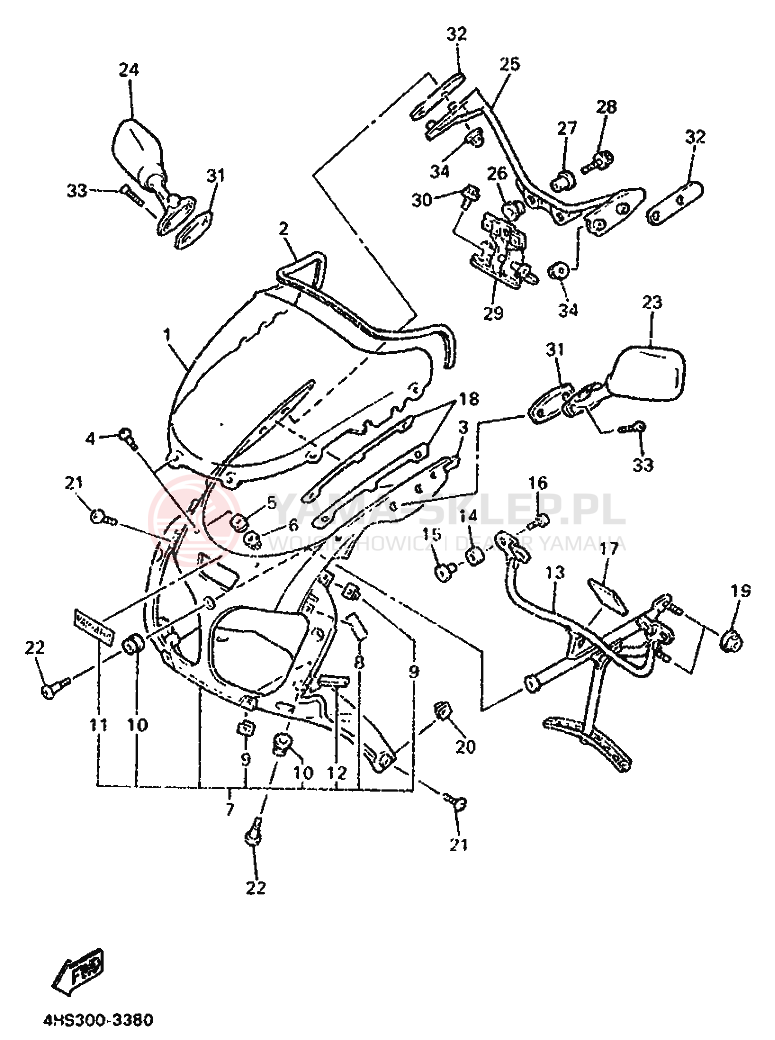 Schemat "Obudowa silnika" do Yamaha YZF750SP