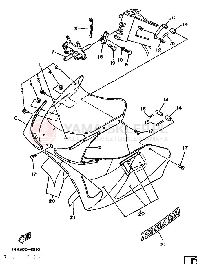 Schemat "Obudowa silnika" do Yamaha TZ250