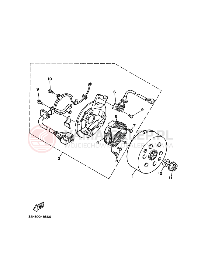Schemat "alternator" do Yamaha DT125R