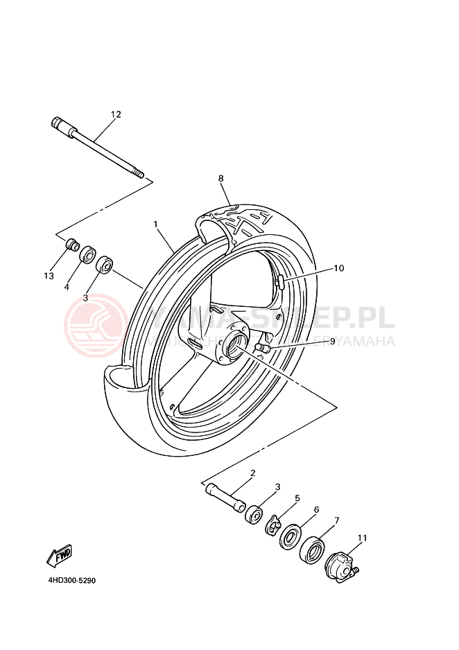 Schemat "Koło przód" do Yamaha YZF1000R THUNDERACE