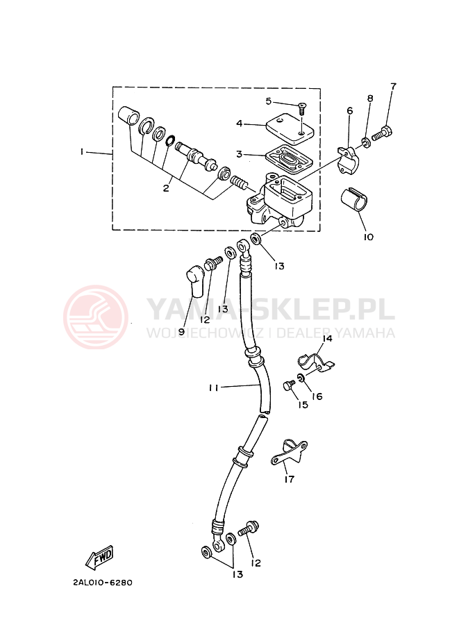 Schemat "Pompa hamulcowa przednia" do Yamaha YSR50