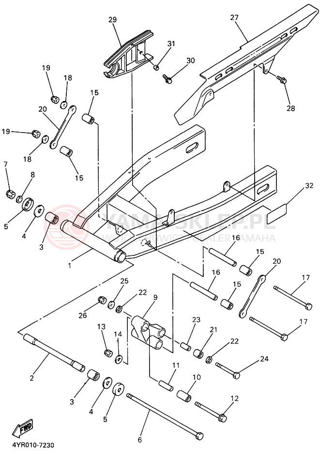 Schemat "wahacz" do Yamaha FZ400