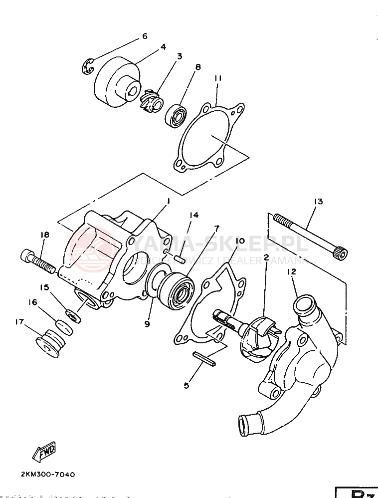 Schemat "Pompa wody" do Yamaha TZ250