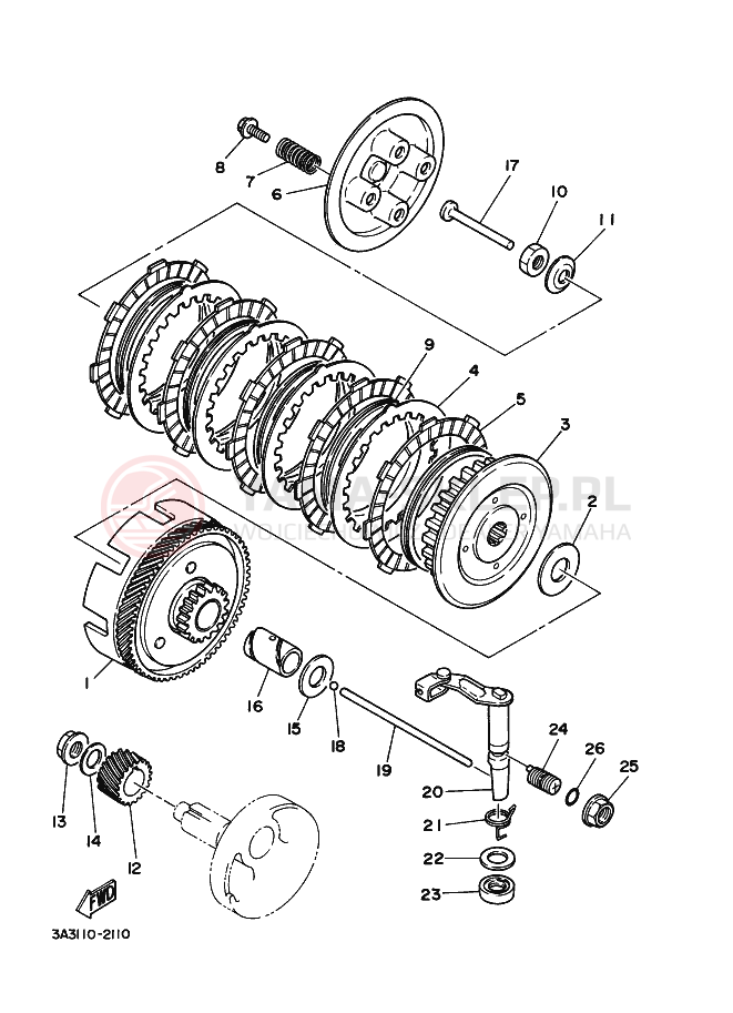 Schemat "sprzęgło" do Yamaha RT100