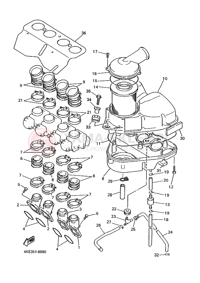Schemat "Wtrysk paliwa" do Yamaha XJ600N