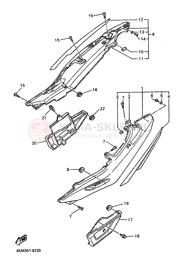 Schemat "Pokrywa boczna" do Yamaha XJ900S DIVERSION