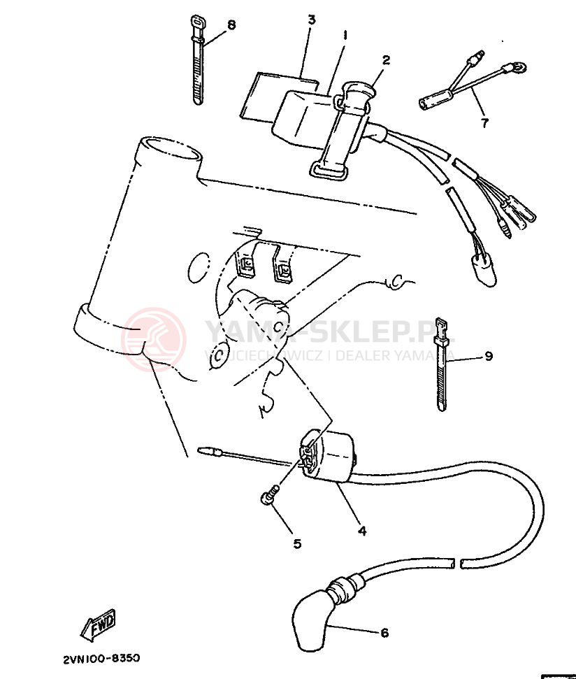 Schemat "układ elektryczny" do Yamaha YZ125