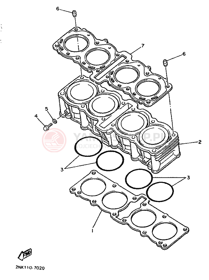 Schemat "cylinder" do Yamaha FZ750 GENESIS