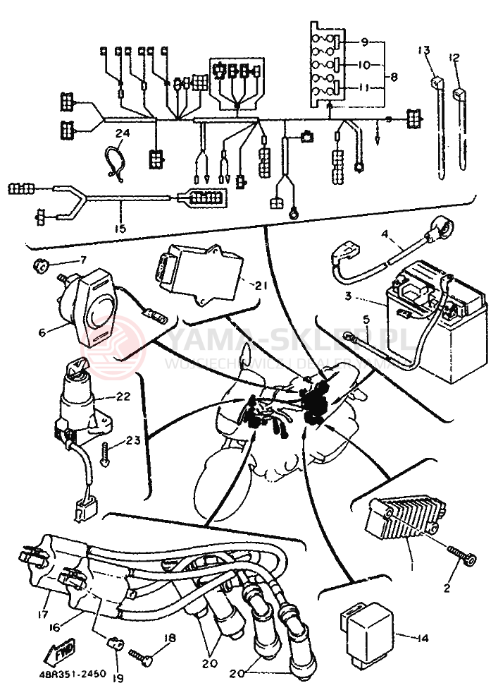 Schemat "układ elektryczny" do Yamaha XJ600S DIVERSION
