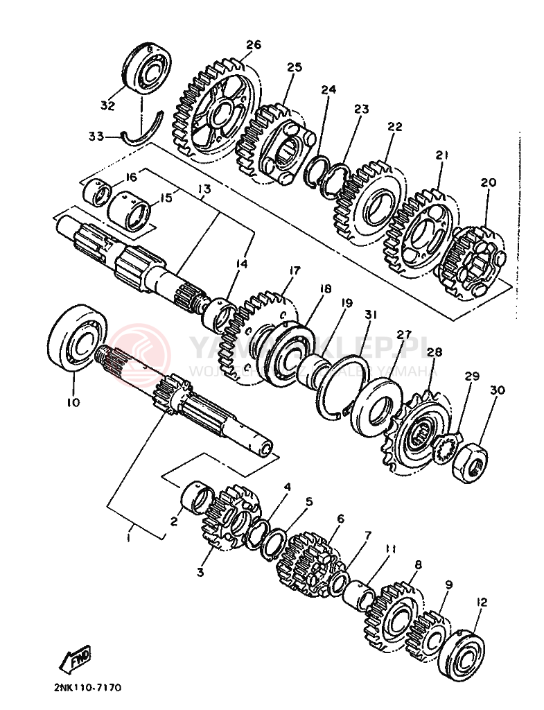 Schemat "Skrzynia biegów " do Yamaha FZR750R