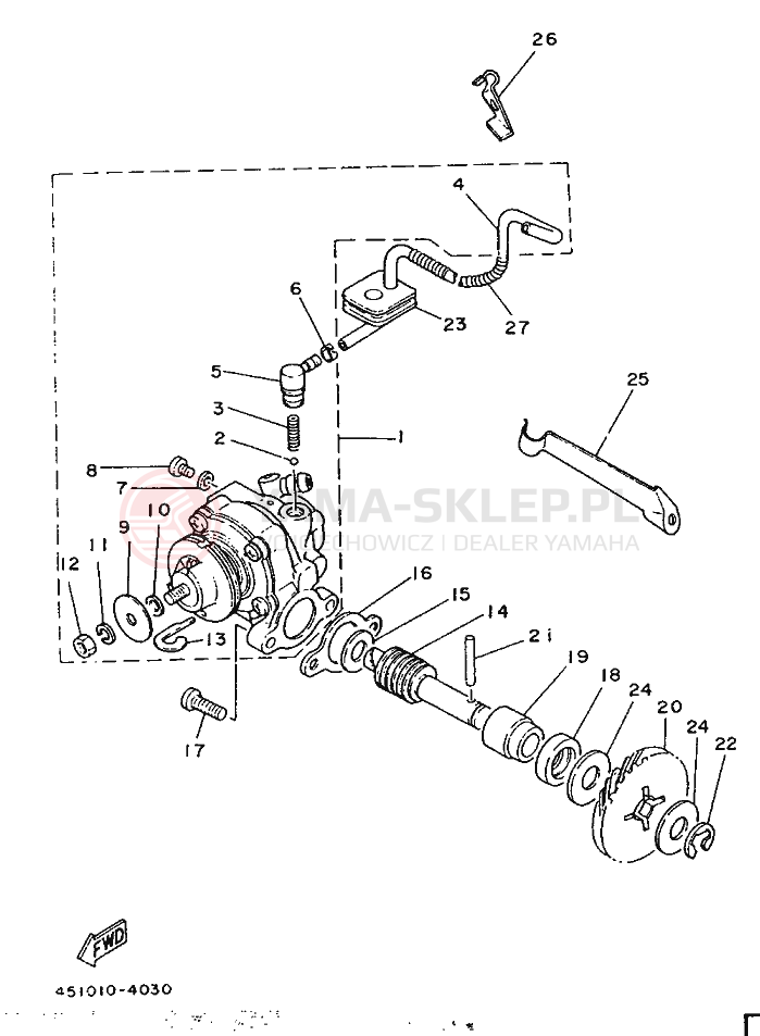 Schemat "Pompa olejowa" do Yamaha TY80B (SUPPLEMENT -
