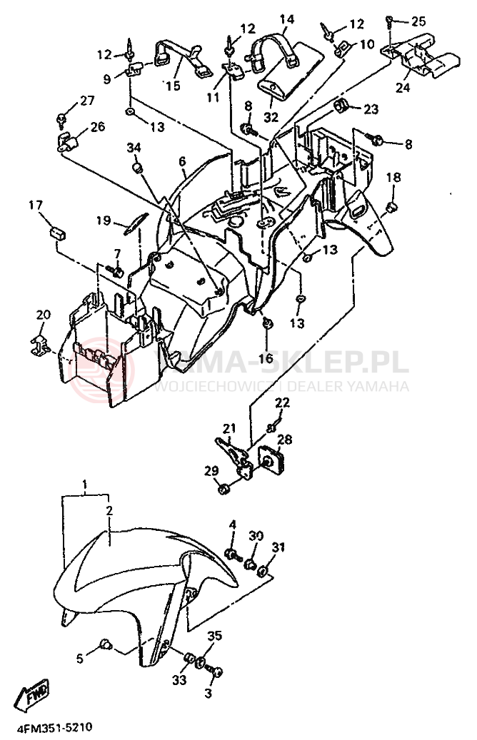 Schemat "błotnik" do Yamaha YZF750R