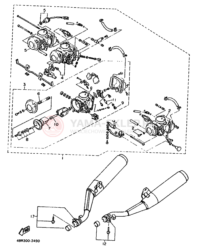 Schemat "Cięgno do odpalania" do Yamaha XJ600S DIVERSION