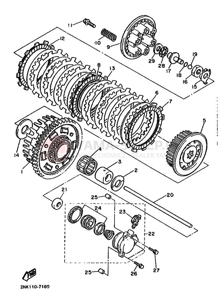 Schemat "sprzęgło" do Yamaha FZR750R