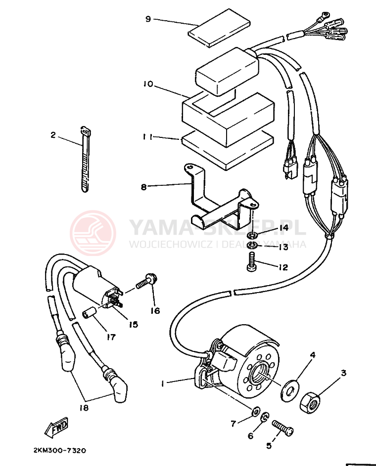 Schemat "prądnica" do Yamaha TZ250