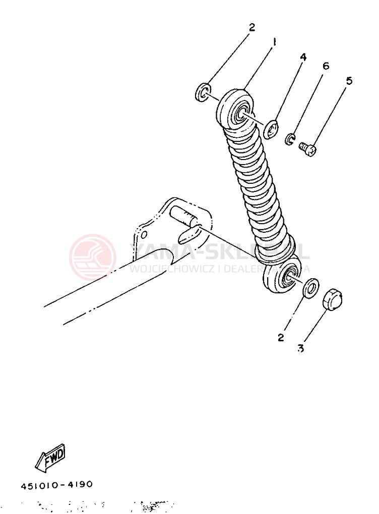 Schemat "zawieszenie tył" do Yamaha TY80B (SUPPLEMENT -