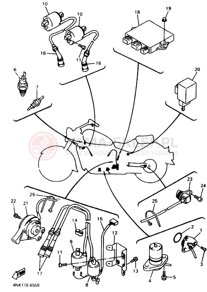 Schemat "układ elektryczny" do Yamaha XVZ13A ROYAL STAR
