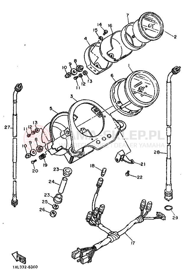 Schemat "licznik" do Yamaha SRX600