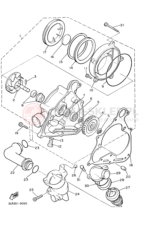 Schemat "Pompa wody" do Yamaha VMX12 VMAX