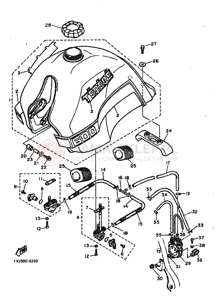 Schemat "zbiornik paliwa" do Yamaha XT600ZS