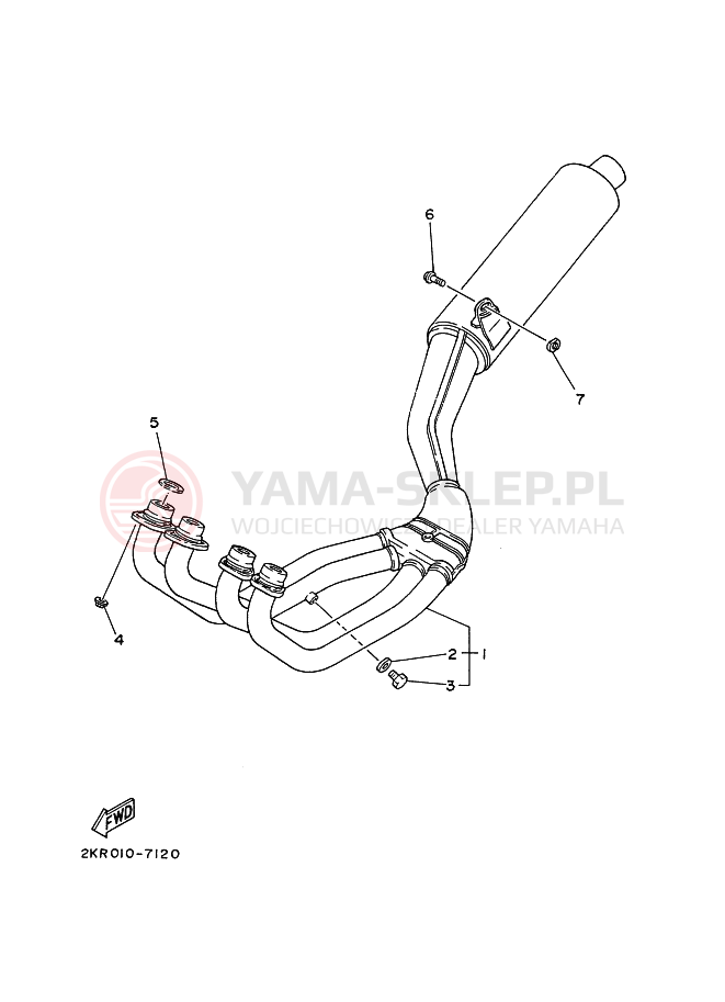 Schemat "Wydech końcowy" do Yamaha FZR250