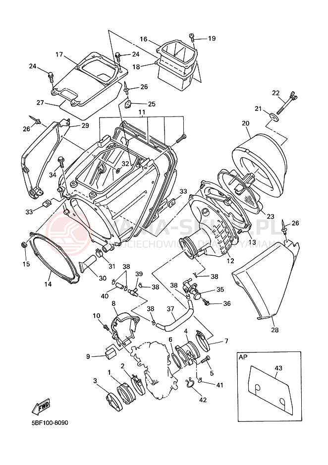 Schemat "Wtrysk paliwa" do Yamaha WR400F