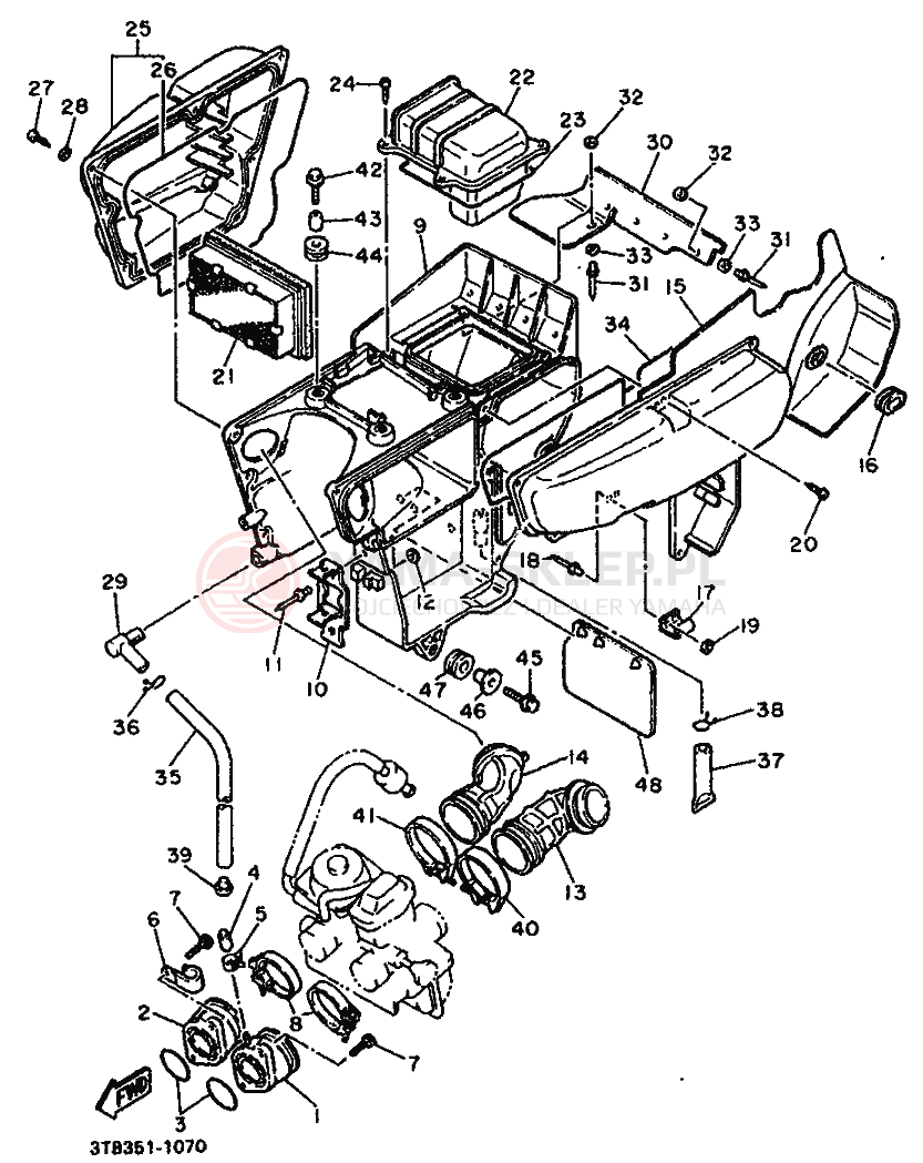 Schemat "Wtrysk paliwa" do Yamaha XT600E