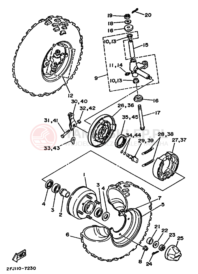 Schemat "Koło przód" do Yamaha YFM80T