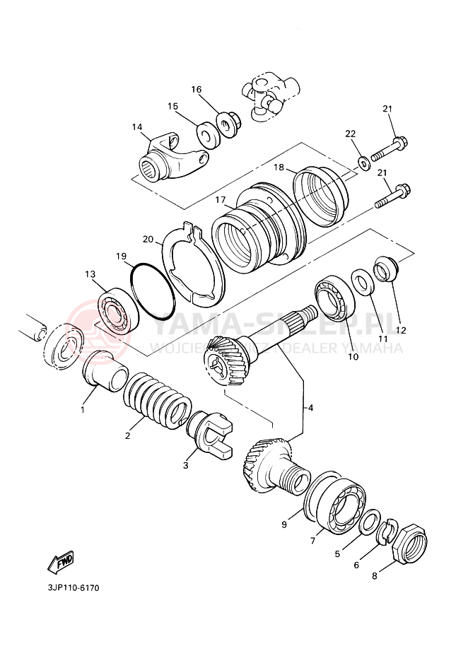 Schemat "Przeniesienie napędu" do Yamaha VMX12 VMAX