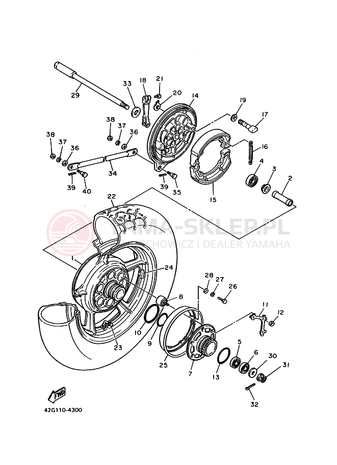 Schemat "Koło tył" do Yamaha VIRAGO