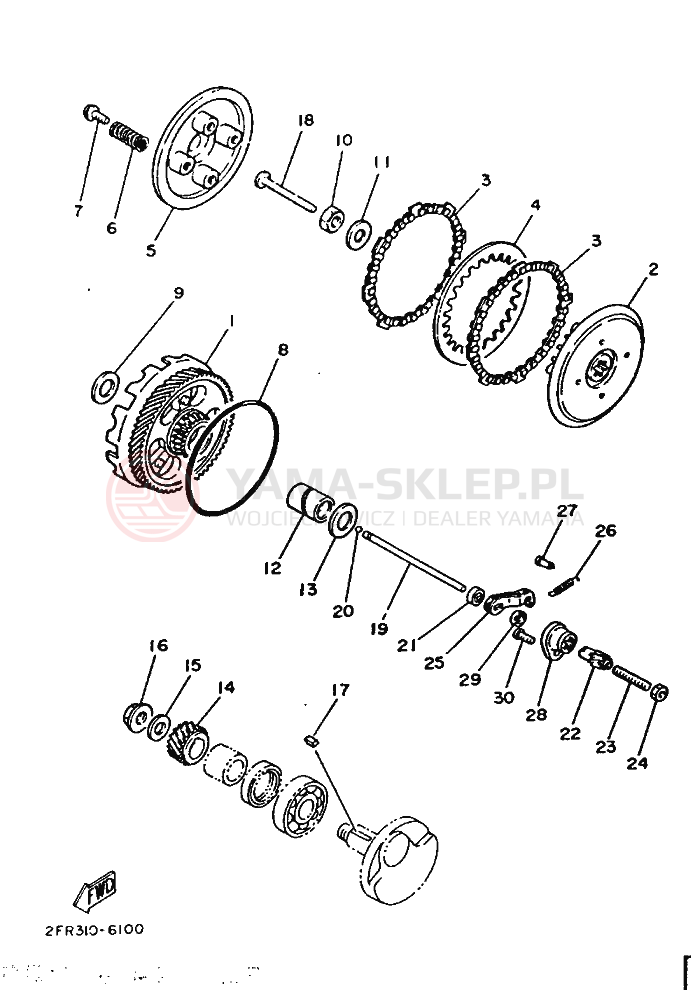 Schemat "sprzęgło" do Yamaha RD50M