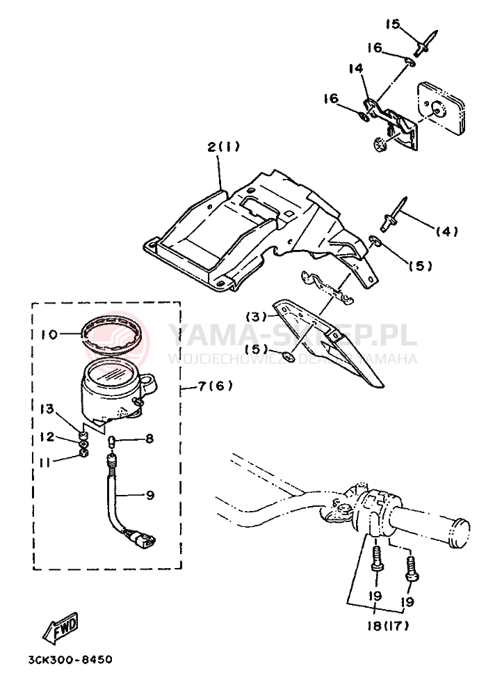 Schemat "Zawieszenie przód" do Yamaha TDR250