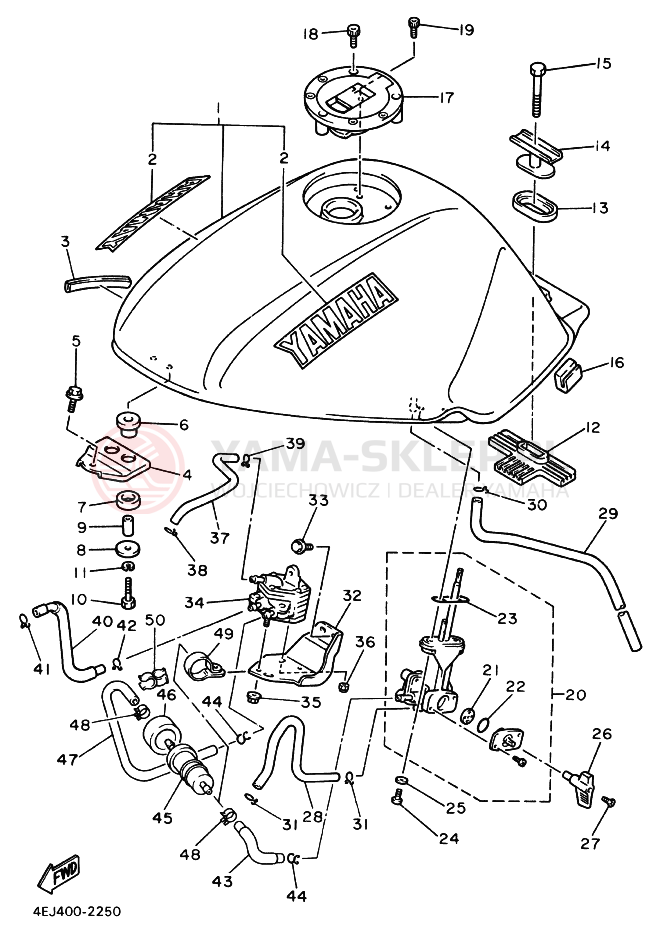 Schemat "zbiornik paliwa" do Yamaha XJ600S DIVERSION