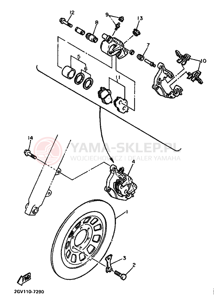 Schemat "Koło przód" do Yamaha XV535 VIRAGO