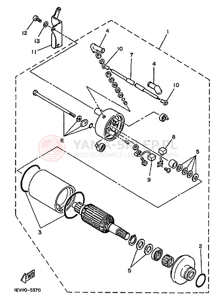 Schemat "rozrusznik" do Yamaha MOTO 4 - 200 DX
