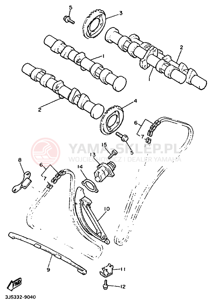 Schemat "Rozrząd - łańcuszek" do Yamaha XVZ13TD VENTURE ROYAL