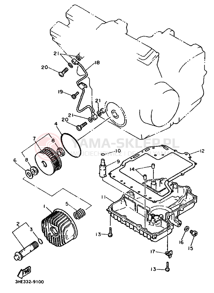 Schemat "Filtr oleju" do Yamaha FZR600 GENESIS