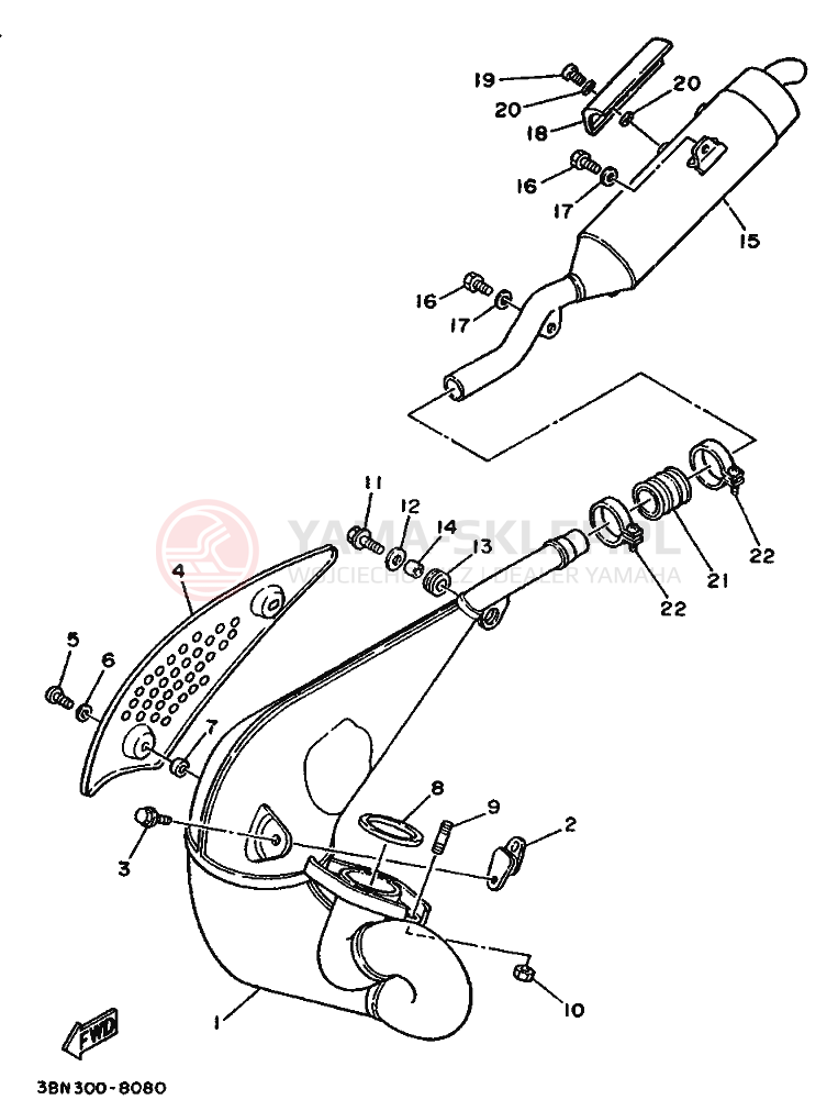 Schemat "Wydech końcowy" do Yamaha DT125R