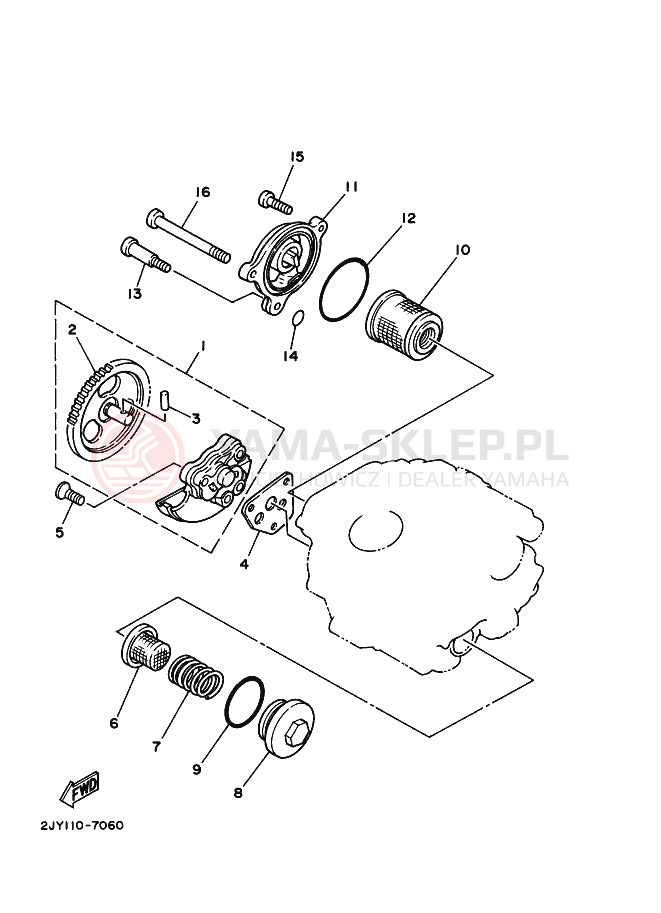 Schemat "Pompa olejowa" do Yamaha TW200E
