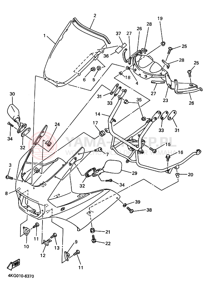 Schemat "elementy nadwozia" do Yamaha XJR1200
