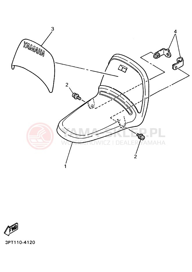 Schemat "PRZEDNI BŁOTNIK" do Yamaha PW50