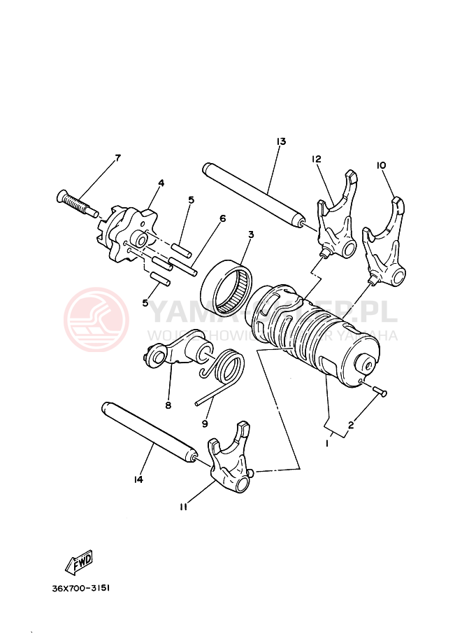 Schemat "Wodziki, automat" do Yamaha AG200F