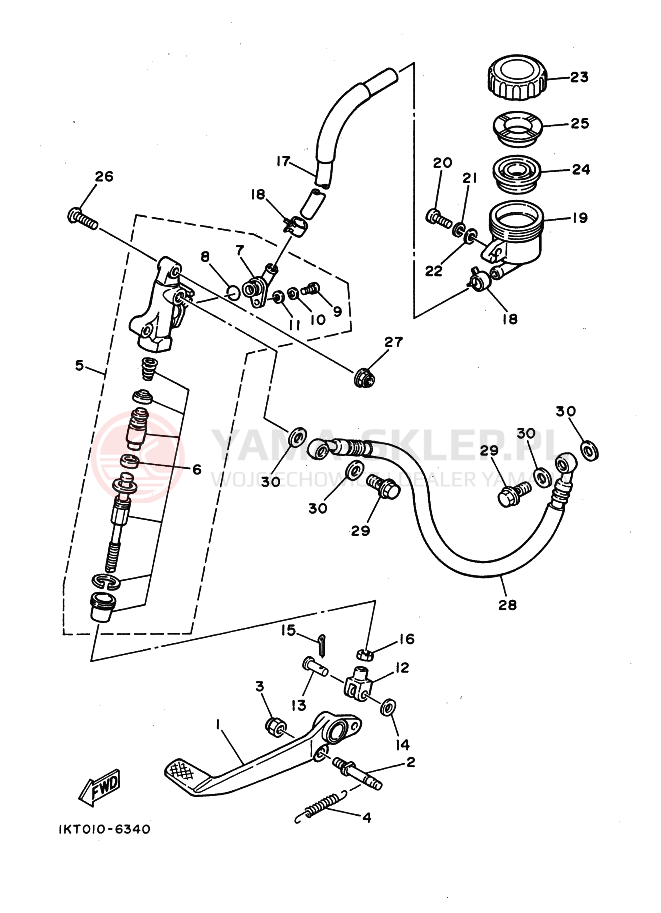 Schemat "Pompa hamulcowa tył" do Yamaha TZR250