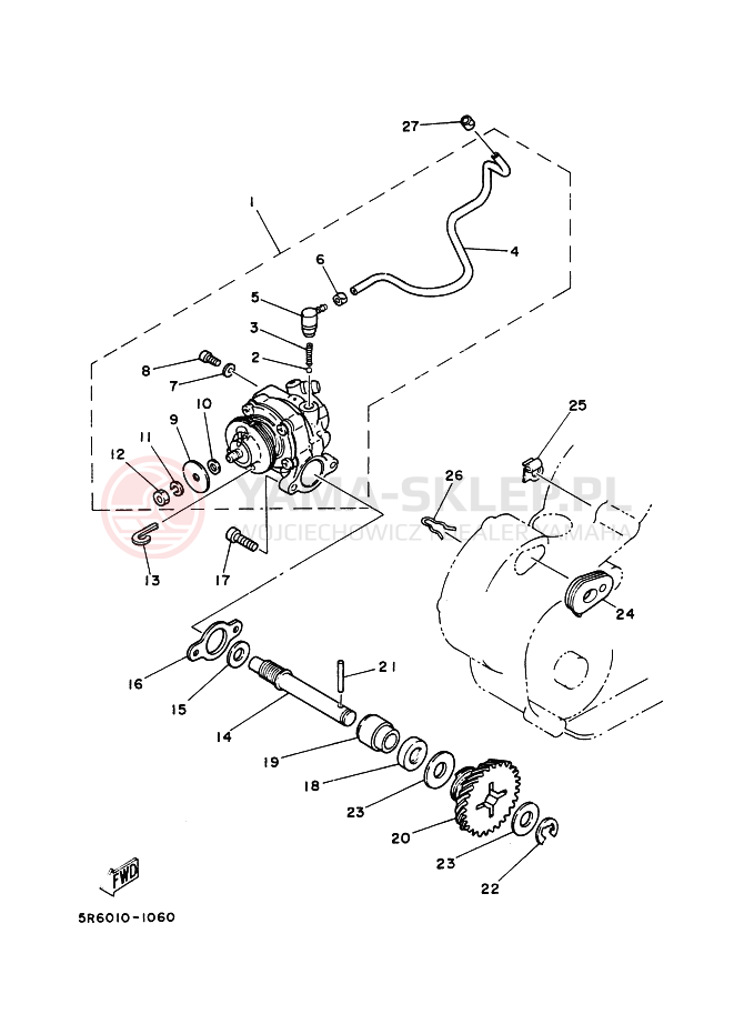 Schemat "Pompa olejowa" do Yamaha RZ50