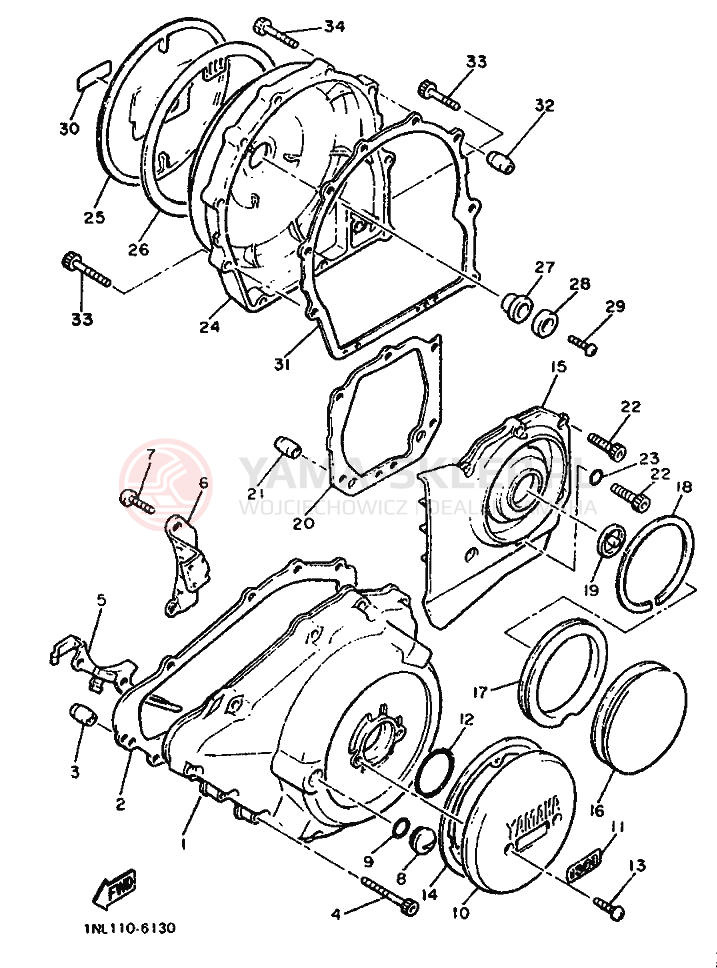 Schemat "Pokrywa silnika" do Yamaha XVZ13TD VENTURE ROYAL