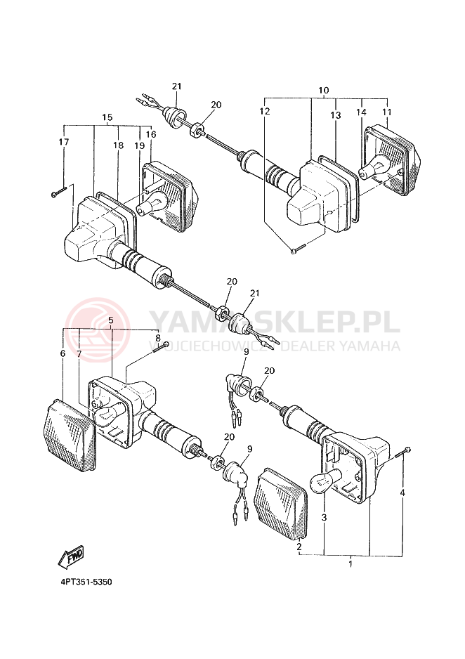 Schemat "kierunkowskazy" do Yamaha XT600E