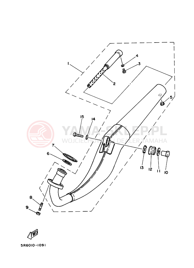 Schemat "Wydech końcowy" do Yamaha RZ50