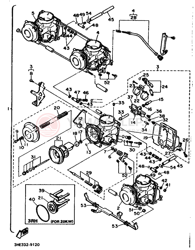 Schemat "Gaźnik" do Yamaha FZR600 GENESIS