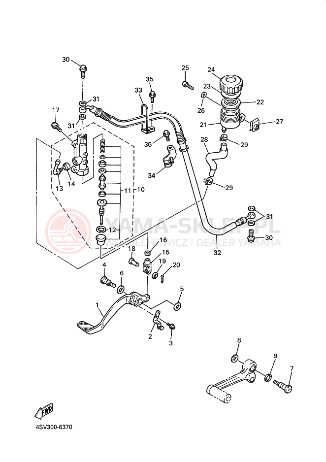 Schemat "CYLINDER MASTER" do Yamaha YZF1000R THUNDERACE