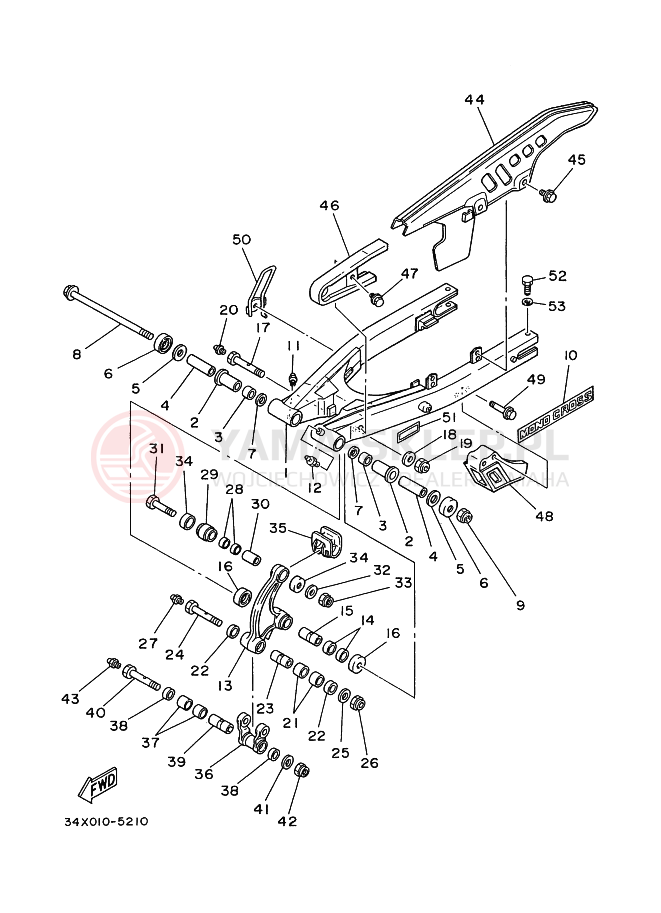 Schemat "wahacz" do Yamaha DT125R